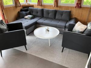 a living room with a couch and a table at Chalet in Hohentauern near ski area in Hohentauern