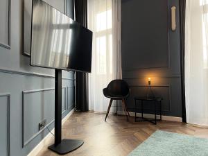 Televízia a/alebo spoločenská miestnosť v ubytovaní Hotel Rumor