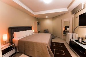 a hotel room with a bed and a television at BALSAS PREMIER HOTEL in Balsas