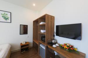 Kuchyň nebo kuchyňský kout v ubytování Vitalis Riverside Hotel