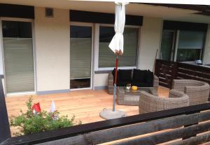 Balkón nebo terasa v ubytování Apartment Olympia Matterhorn
