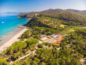 an aerial view of the shoreline of a beach at Pigna Felice Punta Ala in Punta Ala