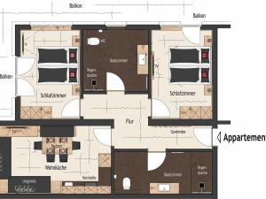 Plan piętra w obiekcie Farmhouse in Schwendau near Ski Lifts