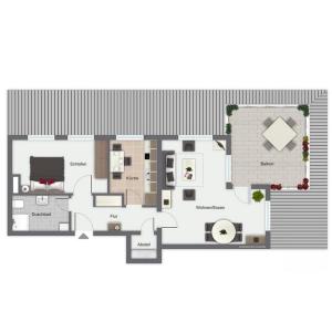 Grundriss der Unterkunft Waterkant Wohnung 19 - Klabautermann