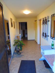 a hallway of a hospital with a room with a plant at Ferienwohnung Astor zwischen Rhein und Mosel in Plaidt +14 photos