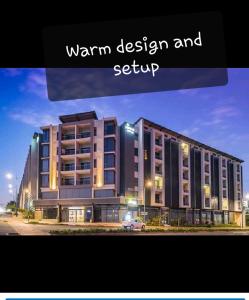 a rendering of a building with the words warm design and setup at Urban Park Private Apartment in Durban