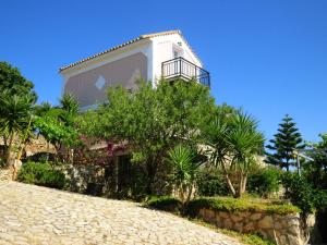 a house on the side of a hill with trees at Vigla Villas in Volimes
