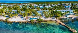 an aerial view of the resort and the water at Lime Tree Bay Resort in Islamorada