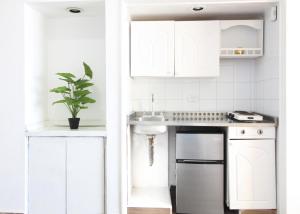 Eldhús eða eldhúskrókur á Suites Torres Gemelas VIP