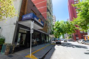 a hotel sign on the side of a city street at Hotel Vial Center in Mar del Plata