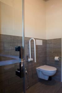 a bathroom with a toilet and a shower at Agriturismo Panorama in Castelnuovo del Garda +62 photos