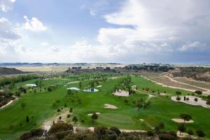 an aerial view of the golf course at theitage resort at Finca Prats Hotel Golf & Spa in Lleida