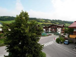 a view of a town with a tree and a street at Beautiful Apartment in Uttendorf with Balcony in Uttendorf
