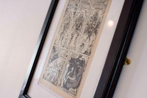 a framed picture of a ceiling with drawings on it at Dog and Whistle Pub in Hertford