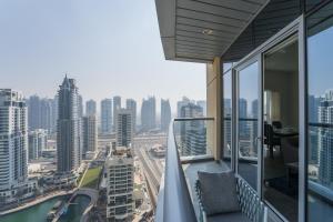 a view of a city from a building at HiGuests - JAM Marina Residence in Dubai