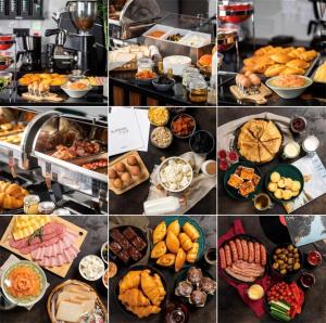 een collage van foto's van verschillende soorten voedsel bij Hotel Point by Academia in Sint-Petersburg