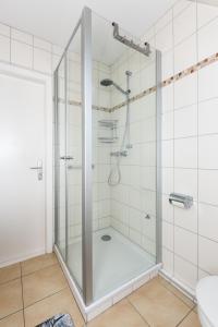Salle de bains dans l'établissement Ferienwohnungen im Haus Ankerplatz