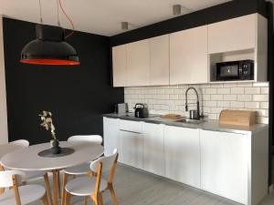 Kuchyň nebo kuchyňský kout v ubytování Apartament Przewidoki