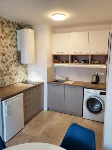 A kitchen or kitchenette at Obzor Tatyana Apartments The Wave