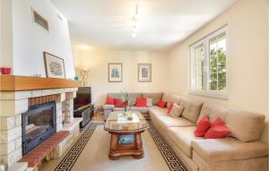uma sala de estar com um sofá e uma lareira em Amazing Home In Dicmo With Wifi em Sičane