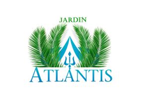 a logo for the atlantis resort with palm leaves at Casa mono ambiente y piscina. in Limpio