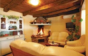 ein Wohnzimmer mit einem Sofa und einem Kamin in der Unterkunft 3 Bedroom Stunning Home In Frki in Juradi