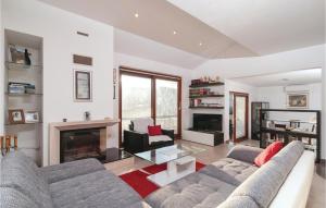 uma sala de estar com dois sofás e uma lareira em Nice Apartment In Ostrvica With Wifi em Ostrvica
