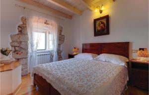 a bedroom with a large bed and a window at Nice Home In Vidovici With Wifi in Vidović