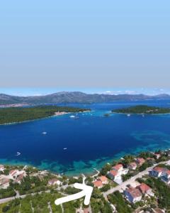 an aerial view of a large body of water at Beach house Nada in Korčula
