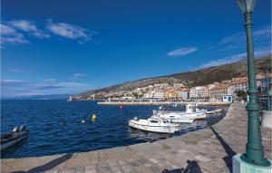 a group of boats are docked in a harbor at Stunning Apartment In Senj With Wifi in Senj