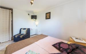 a bedroom with a bed and a chair at Amazing Apartment In Pula With Wifi in Pula