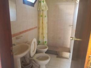 a bathroom with a toilet and a sink at ITALIA RANCH in Punta del Este