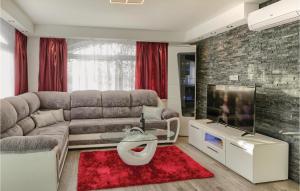 a living room with a couch and a flat screen tv at Amazing Apartment In Krk With Outdoor Swimming Pool in Vrh