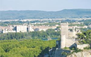 a castle on top of a hill with a city at Lovely Home In Beaucaire With Wifi in Beaucaire