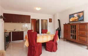 Kitchen o kitchenette sa Beautiful Apartment In Cesarica With 1 Bedrooms And Outdoor Swimming Pool