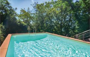 BordezacにあるStunning Home In Bordezac With 3 Bedrooms And Outdoor Swimming Poolの木々が茂る大型スイミングプール