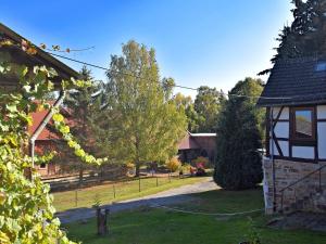 a view of a yard with a house at Spacious holiday home in Hesse with garden in Waldeck