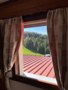 a window with a view of a roof at Chaume de Balveurche in Xonrupt-Longemer