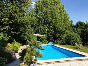 a swimming pool in a yard with trees at Apartment in Regen with Terrace in Regen