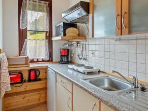 Holiday home in Thuringia near the lake tesisinde mutfak veya mini mutfak