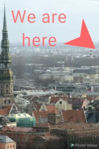 Nespecifikovaný výhled na destinaci Riga nebo výhled na město při pohledu z penzionu