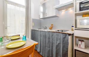 La cuisine est équipée d'un évier et d'un four micro-ondes. dans l'établissement Cozy Apartment In Bastia With Kitchenette, à Bastia