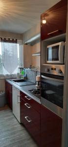 Kuchyň nebo kuchyňský kout v ubytování T2 Cosy Saint Étienne Centre Secteur Cours Fauriel
