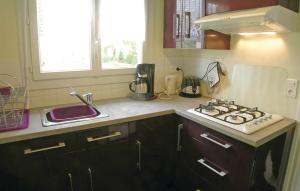 Riec-sur-BélonにあるHoliday Home Riec Sur Belon 3の小さなキッチン(コンロ、シンク付)