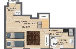 Plán poschodí v ubytovaní Home Away Apartment