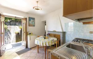a kitchen with a table and a sink at 1 Bedroom Amazing Apartment In Bagni Di Lucca Lu in Cocciglia