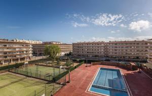 a view of a tennis court and a tennis at Nice Apartment In Blanes With Kitchen in Blanes