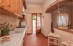 eine Küche mit einer Spüle und einer Arbeitsplatte in der Unterkunft Casa Rebecca in Torre del Lago Puccini