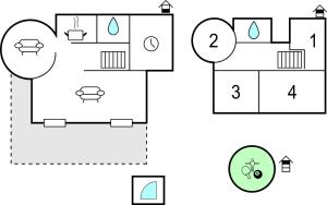 The floor plan of Villa Aquaro