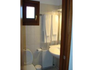 a small bathroom with a toilet and a sink at Gialaki in Pyrgadikia